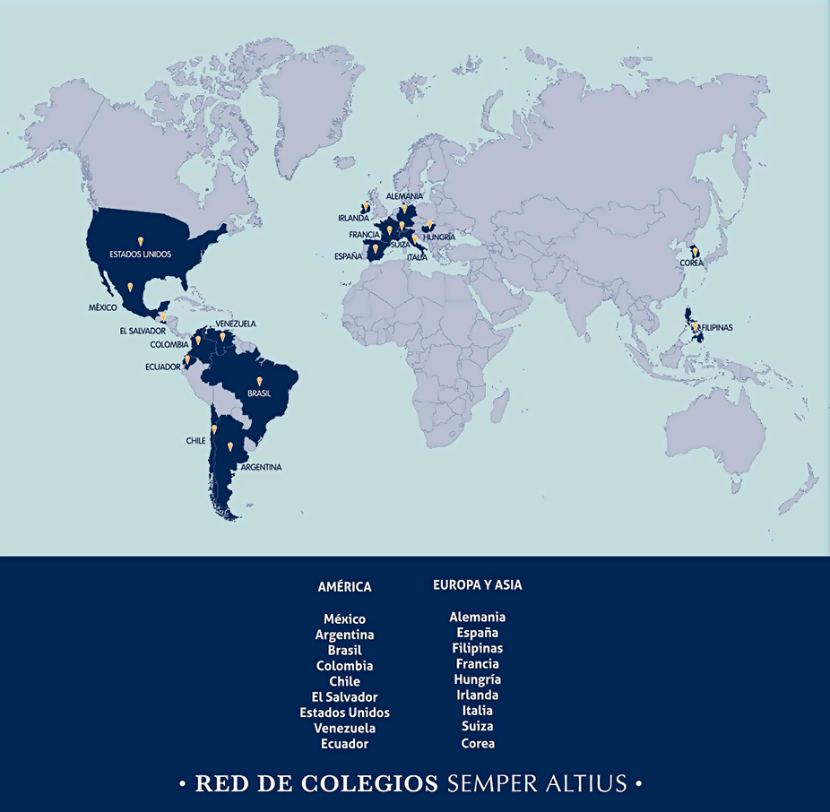 Mapa de colegios en el mundo